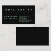 トレンディーグリーンブラック実在エステートエージェント名刺 名刺 (正面/裏面)