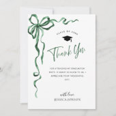 トレンディーグリーンボウコケットPHOTO卒業 サンキューカード (正面)