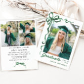 トレンディーグリーンボウリボン4 PHOTO Graduation Party I 招待状