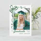 トレンディーグリーンボウリボン5 PHOTO Graduation Party I 招待状 (スタンド正面)