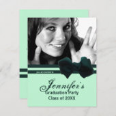 トレンディーグリーンボウ卒業パーティフォト招待状1 招待状 (正面/裏面)