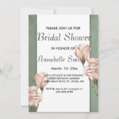 トレンディーグリーンリーブライダルシャワー招待 招待状 (正面)