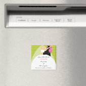 トレンディーグリーン新郎新婦Date Magnetを保存 マグネット (インサイチュ (食洗機))