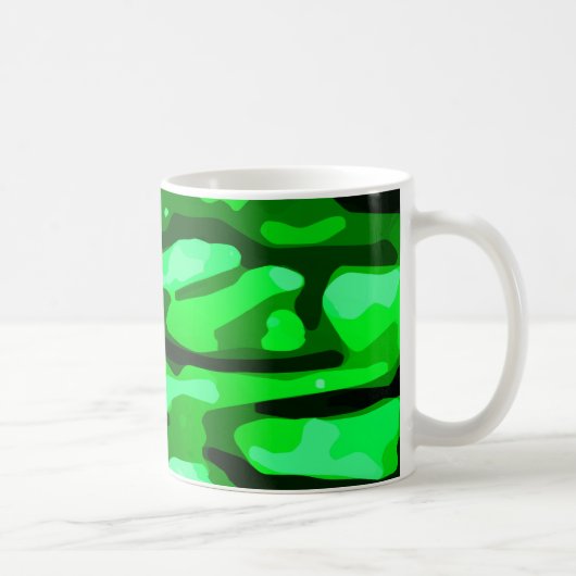 トレンディーグリーン迷彩柄パターン コーヒーマグカップ (右)