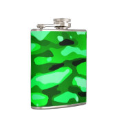 トレンディーグリーン迷彩柄抽象芸術パターン フラスク (右)