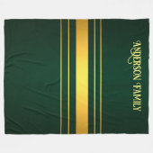 トレンディーグリーン金ゴールドラグジュアリーリネンテクスチャコレクション フリースブランケット (正面(横))