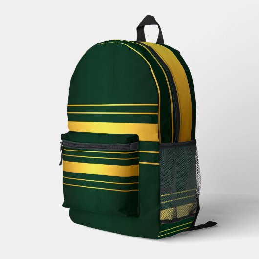 トレンディーグリーン金ゴールドラグジュアリーリネンテクスチャコレクション プリントバックパック (裏面右端)