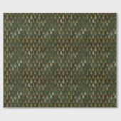 トレンディーグリーン&金ゴールドクリスマスツリーホリデイ ラッピングペーパー (フラット)