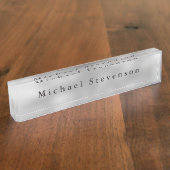 トレンディーグレイモダンデザインユニークパーソナル デスクネームプレート (側面)