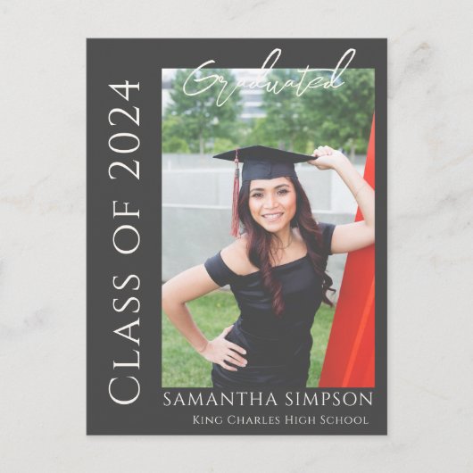 トレンディーグレイ卒業祝い ポストカード (正面)