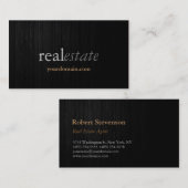 トレンディーグレイ実在ウッドエステートエージェント名刺 名刺 (正面/裏面)