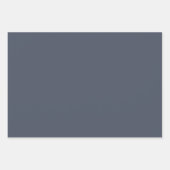 トレンディーグレイ無地のブルーカラーシェード3セット ラッピングペーパーシート (正面)