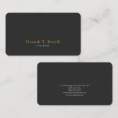 トレンディーグレイ金ゴールドブループレーンクリエイティブ モダン 名刺 (正面/裏面)