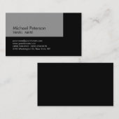 トレンディーグレイ黒旅行代理店名刺 名刺 (正面/裏面)