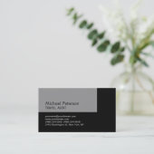 トレンディーグレイ黒旅行代理店名刺 名刺 (スタンド正面)