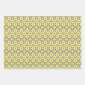 トレンディーグレーおよび黄色の幾何学的パターン ラッピングペーパーシート (正面2)