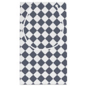 トレンディーグレーと白のチェックモノグラムの名 スモールペーパーバッグ (裏面)