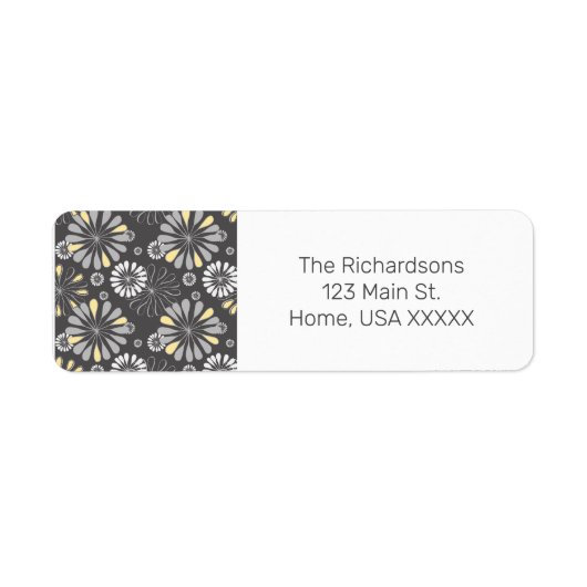 トレンディーグレーと黄フローラ ラベル (正面)