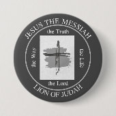 トレンディーグレーイエスザメシアクリスチャン信仰 缶バッジ (正面)