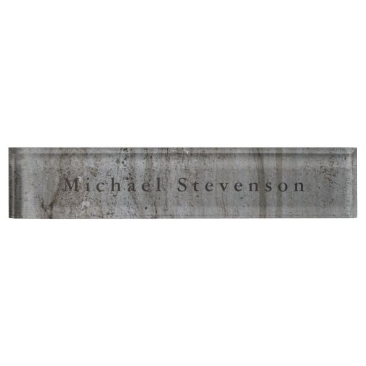 トレンディーグレーウォールモダンデザインユニークパーソナル デスクネームプレート (正面)