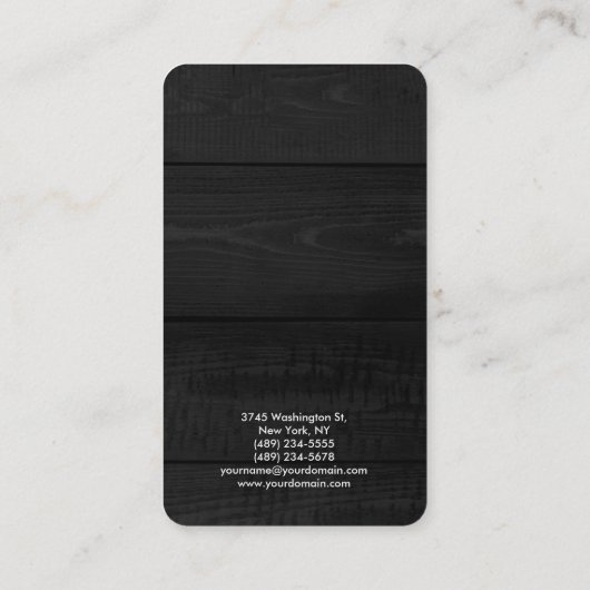 トレンディーグレーウッドプレーンモダンプロフェッショナルマネージャ 名刺 (裏面)