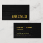トレンディーグレーウッドプロフェッショナルモダン美容師 名刺 (正面/裏面)
