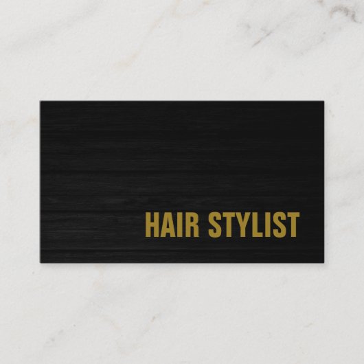 トレンディーグレーウッドプロフェッショナルモダン美容師 名刺 (正面)