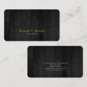 トレンディーグレーウッド金ゴールドブループレーンクリエイティブ モダン 名刺 (正面/裏面)