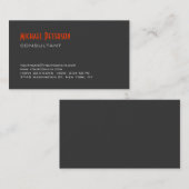 トレンディーグレーオレンジコンサルタントの名刺 名刺 (正面/裏面)