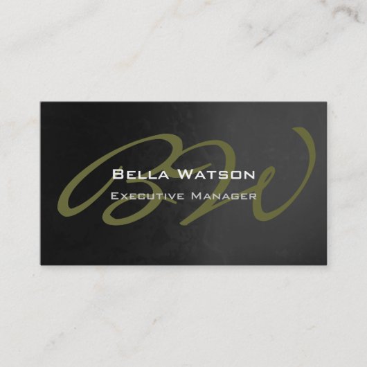 トレンディーグレーパターンスクリプトモノグラム 名刺 (正面)