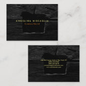 トレンディーグレーブラックウッドテクスチャプレーンモダンスタイル 名刺 (正面/裏面)