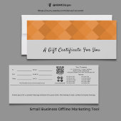 トレンディーグレーブラックオレンジスクリプトギフト証明書