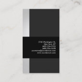 トレンディーグレーブラックストライプのクリエイティブ名刺 名刺 (裏面)