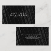 トレンディーグレーブラックパターンモノグラム名刺 名刺 (正面/裏面)