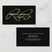 トレンディーグレーブラックパターンモノグラム名刺 名刺 (正面/裏面)