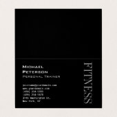 トレンディーグレーブラックフィットネススポーツ名刺 名刺 (外部フラット)