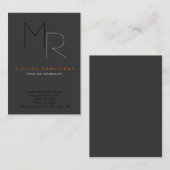 トレンディーグレーブラックモノグラムプレーン名刺 名刺 (正面/裏面)