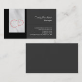 トレンディーグレーブラックレッドモノグラム名刺 名刺 (正面/裏面)