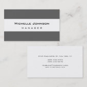 トレンディーグレーホワイトパターンシックな名刺 名刺 (正面/裏面)