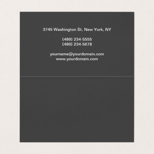 トレンディーグレーメイクアップアーティストヘアドレッサープロフェッショナル 名刺 (内部フラット)