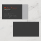 トレンディーグレーモダンオレンジのコンサルタント 名刺 (正面/裏面)