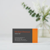 トレンディーグレーモダンオレンジのコンサルタント 名刺 (スタンド正面)