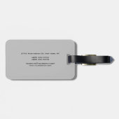 トレンディーグレーモノグラムミニマリストプレーン ラゲッジタグ (裏面横)