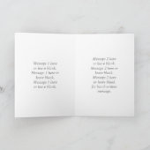 トレンディーグレーモノグラム&ホワイトネーム、ブラックカード カード (内部)