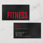 トレンディーグレーレッドパーソナルフィットネストレーナースポーツ 名刺 (正面/裏面)