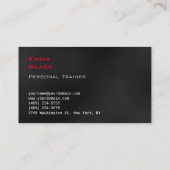 トレンディーグレーレッドパーソナルフィットネストレーナースポーツ 名刺 (裏面)