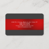 トレンディーグレーレッドユニークトレンディークリエイティブ 名刺 (裏面)