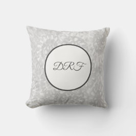 トレンディーグレー絵を描フラワー（モノグラム付き） クッション