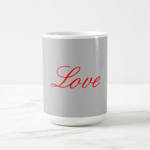 トレンディーグレー背景レッド結婚ラブ コーヒーマグカップ