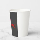 トレンディーグレー背景レッド結婚ラブ 紙コップ (左)